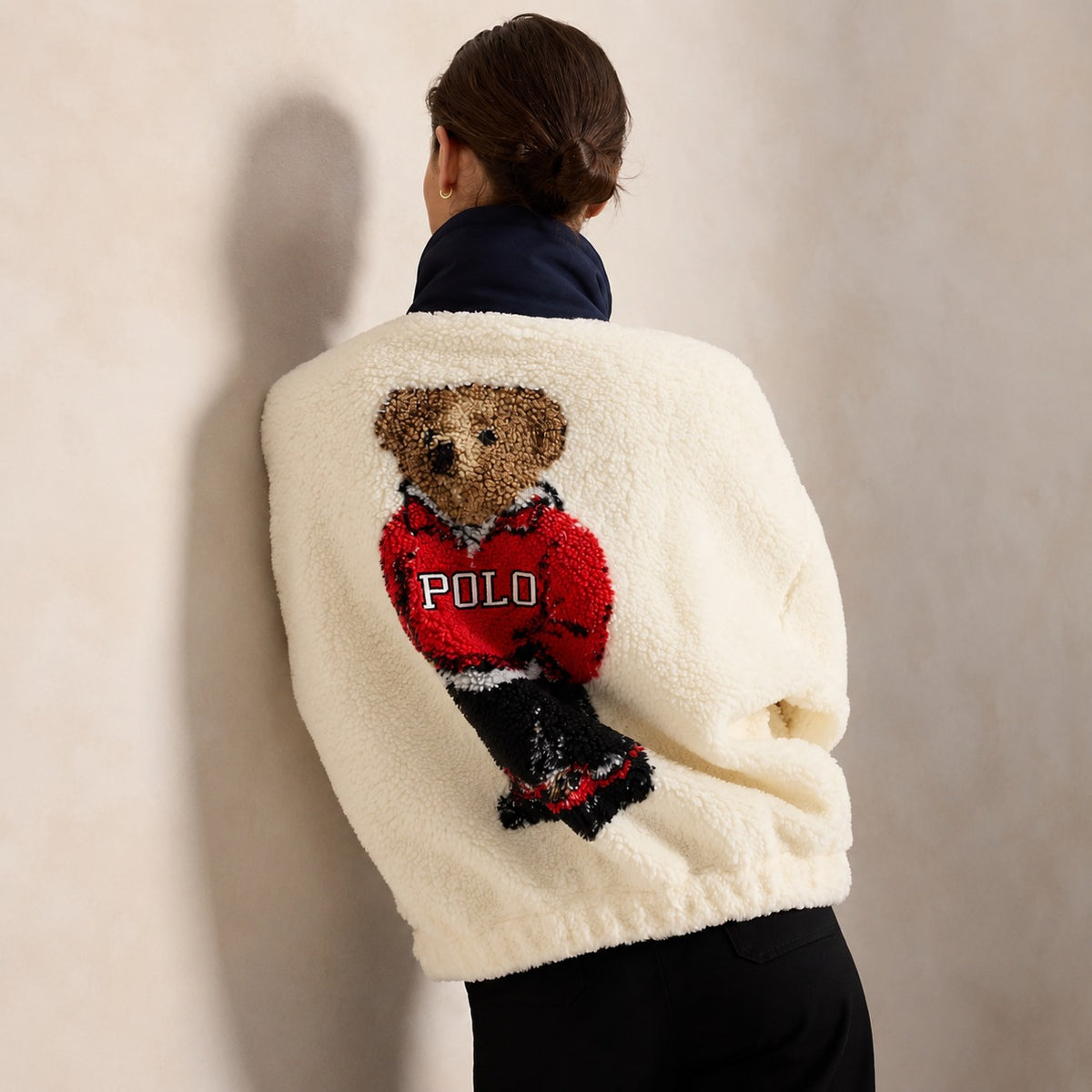 Women’s Teddy Fleece Polo Bear Pullover Jacket