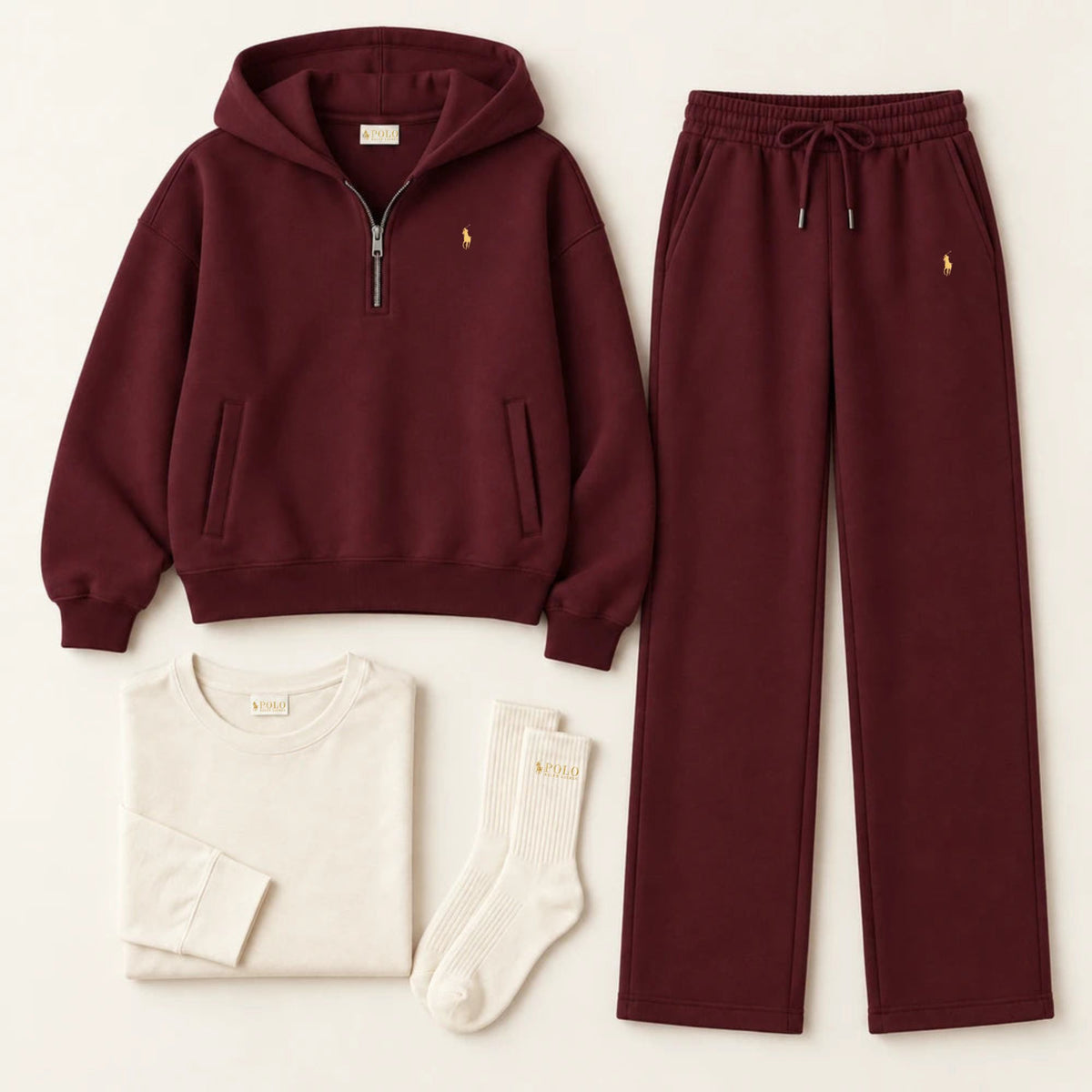 Half Zip Hooded Lounge Set