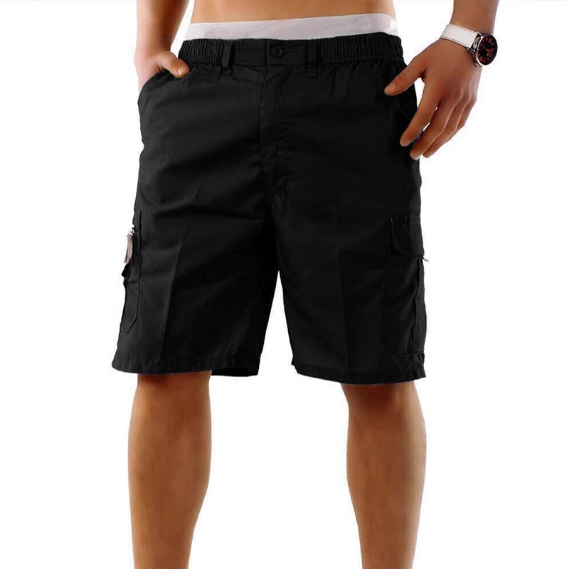 Men's Cargo Shorts – Elastic Waist, Multi-Pocket, Durable