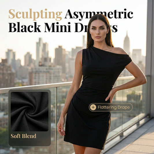 One‑Shoulder Ruched Mini Dress